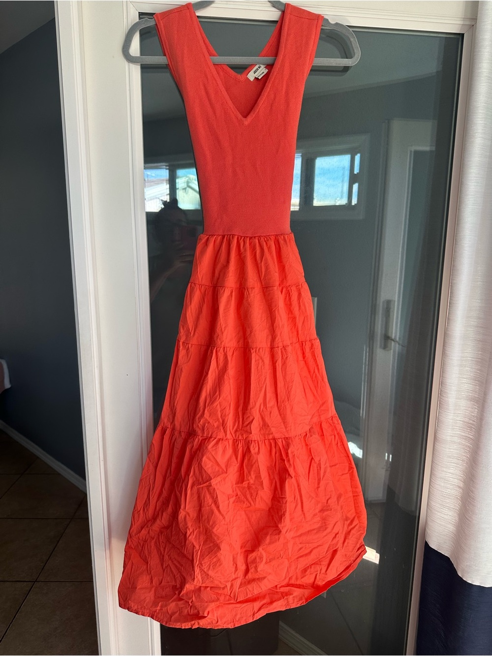 Jason Wu Coral Midi Dress in Bright Coral
